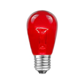 Novelty Lights 25 Pack S14 Outdoor Patio Edison Replacement Bulbs, E27 Medium Base, Red, 11 Watt