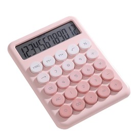 Xtahdge Desktop Calculator 12 Digits Large LCD Display Large Round Button Cute Gradient Color Calculator Ideal for Office, School, Home, Kids, Students, Accountants