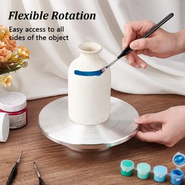 UNICRAFTALE 19.6cm 1 Pcs Aluminum Alloy Ceramics Turntable Rotate Turntable Sculpting Wheel Revolving Turntable Ceramics Stand with Ball Bearings Accessories Decorating Ceramics Model Making