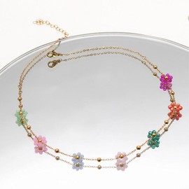 Dainty Pearl Choker Jewelry for Women as Flower Necklace set Gift, 14K Gold Plated Stainless Steel Gold Necklace set as Birthday Gifts for Her Daisy Costume Gift