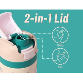 DLOCCOLD Insulated Stainless Steel Water Bottle with Straw for Sports, Travel, and School, 24 oz Sports Water Bottle, Leak-Proof Thermos BPA-Free (Purple)