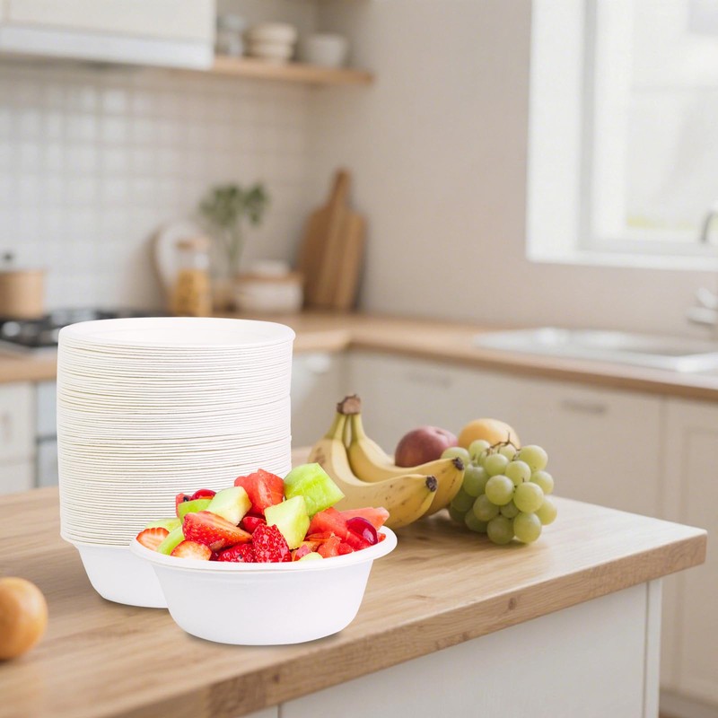 60 Sugar Cane Disposable Soup Bowls, 350 ml Compostable Disposable