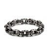 Klapgo Men's Stainless Steel Skull Link Bracelet Punk Biker Gothic