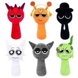 WKxinxuan Sprunki Cuddly Toy, 25 cm Sprunki Plushies, Sprunki Game Plush Toys, Sprunki Dolls for Children, Sprunki Plush Toy Gifts for Fans