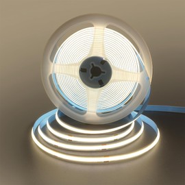 Clearhill 24V COB 480LED Strip Lights,32.8FT/10M（No Power Supply）,Natural White 4000K,480LEDs/M,with 5521DC Male and Female Connectors,8mm Width,Waterproof IP20,for DIY Home Indoor Decoration