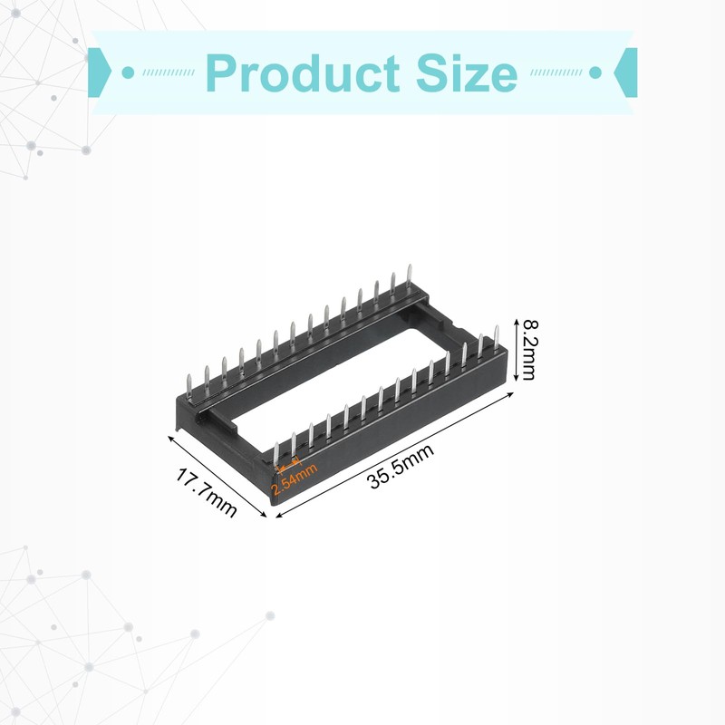 sourcing map 17Pcs DIP IC Chip Socket Adapter 15.24mm Row