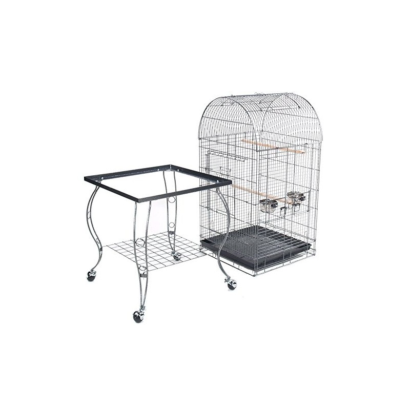 Mcage New 20-Inch Open Play Top Parrot Cage with Stainless
