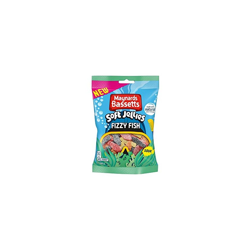 Maynards Bassetts Fizzy Fish Soft Jellies, 160g