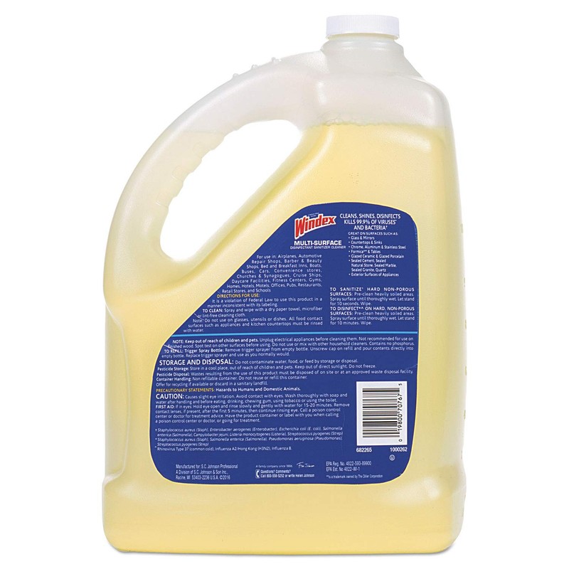 Windex Cleaner Disinfectant, 128 Oz. Bottle
