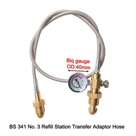 Heavy Duty Refill Hose For UK Argon Cylinder Bottle With 2000 Psi Maximum Pressure G 5/8" Connection Hoses RH For INT Connection(Type 2)