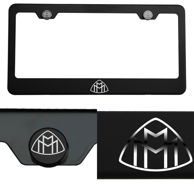KA Matte Black Maybach Logo Mirror Laser Etched License Plate