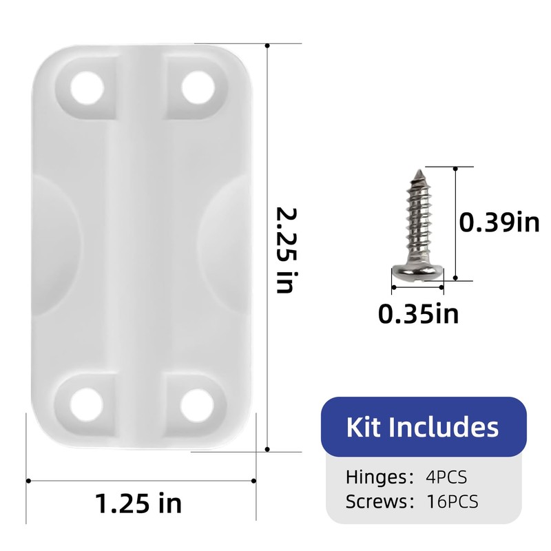 4PCS Cooler Replacement Plastic Hinges and Screws for Igloo 24012，New