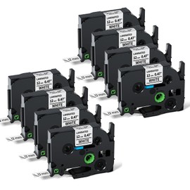 Labelife 8-Pack TZe-231 TZe231 Label Maker Tape Replacement for Brother P Touch Label Tape TZe TZ Tape 12mm 0.47 Laminated White, Compatible with Brother PT-D210 PT-D220 PT-H110 PT-D400 PT-D600