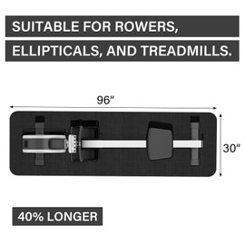 Rowing Machine Mat 96" x 30" with Storage Bag and Sports Towel,Treadmill Mat for Carpet & Hardwood Floors,Rower Mat,Elliptical Mat,Bike Mat,Gym Exercise Equipment Mat,Fitness Equipment Mat