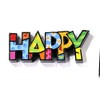 Romero Britto Mini "HAPPY" Word Art