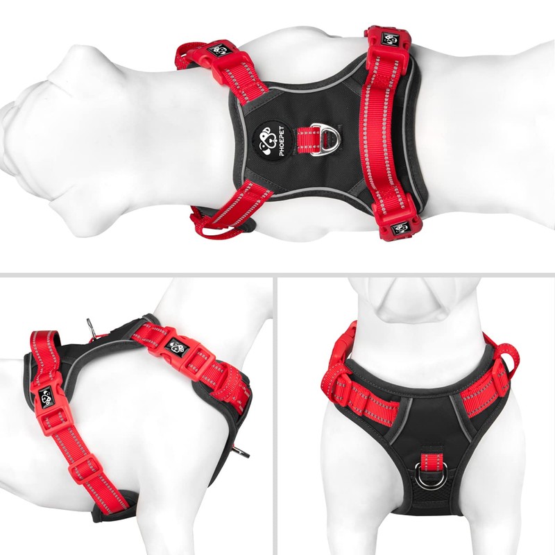 PHOEPET No Pull Dog Vest Harness with Unique Colors，Adjustable Reflective