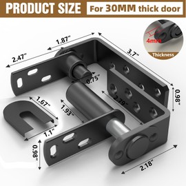 Saloon Door Hinges, Double Action Spring Hinge Self Closing, Heavy Duty Swinging Door Hardware for Cafe Doors, Two Way Swing, 304 Stainless Steel (Big Black, Double Door 2 Pack)