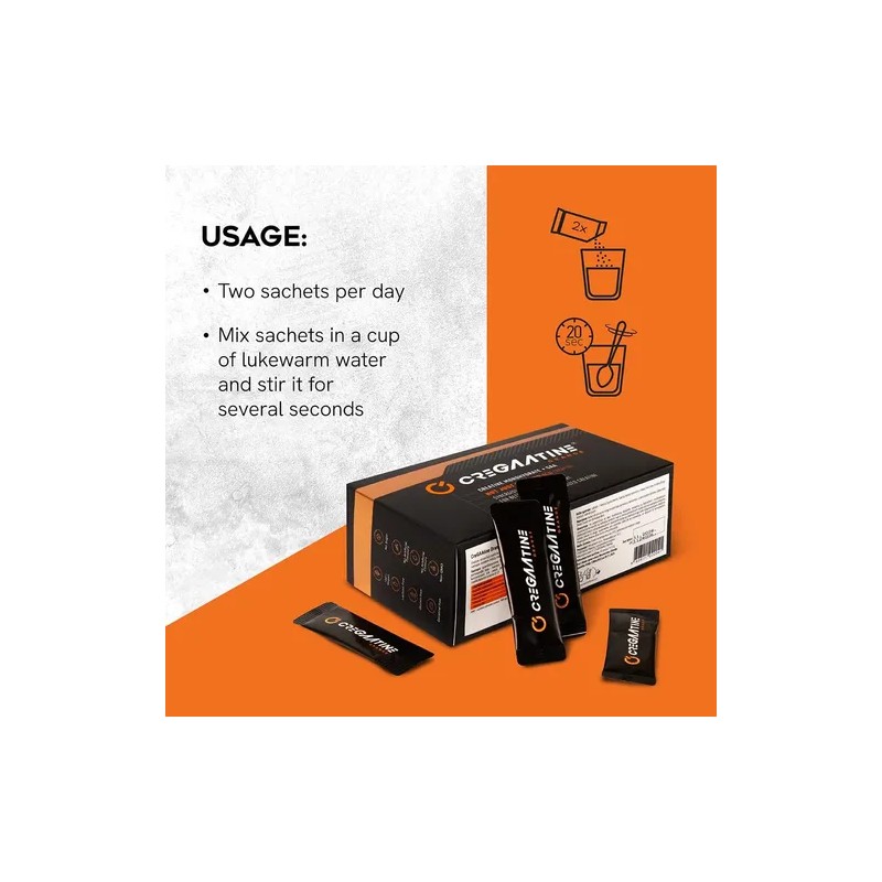 Cregaatine Micronized Creatine Monohydrate + Gaa, 60 Sachets