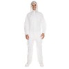 Hygostar "Strong" Overalls, PP, XXL, White Waist + Elasticated Cuffs, Hood