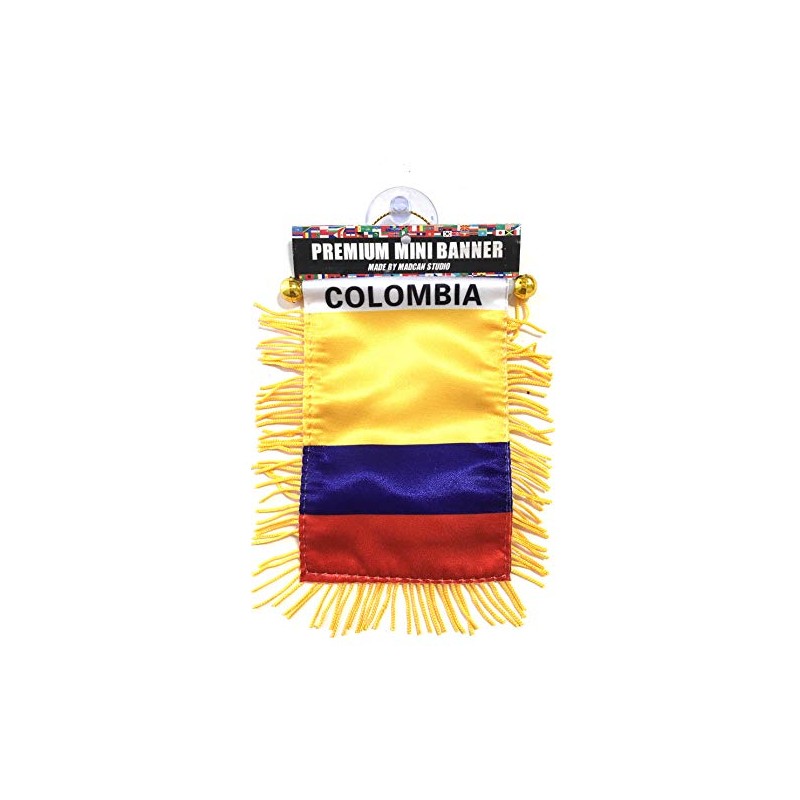 Colombian Small Car Flag Interior Rearview Mirror or Home Sticks
