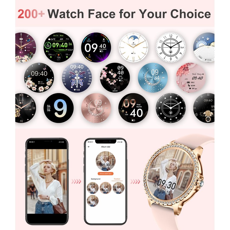 LIGE Smart Watch for Women Answer Make Calls,1.32" Diamond Fitness