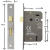 3 Lever Polished Chrome Mortice Sashlock 65mm, Door Lock with