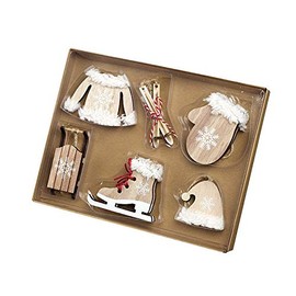 Heaven Sends Wooden Ski Ware Christmas Tree Boxed Decorations