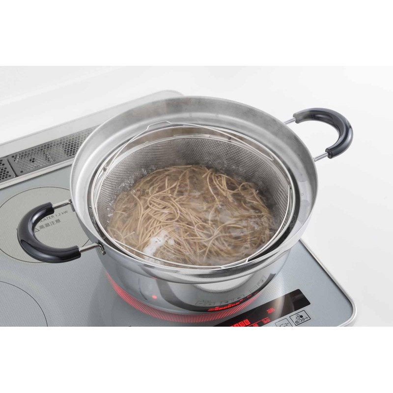Yoshikawa 1686192 Stainless Steel Boiled Colander, 9.8 inches (25 cm)