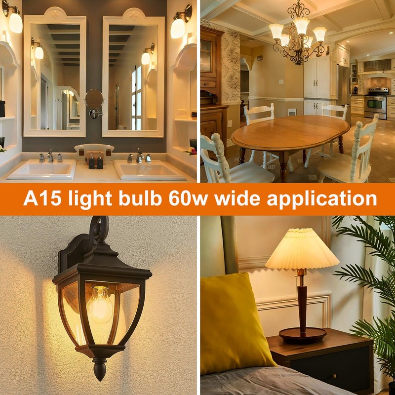 Vinaco A15 LED Bulb 60w, 4 Pack Dimmable No Flicker