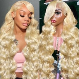 Koiaskral Blonde Wig Human Hair 13x6 22 inch Body Wave 613 Lace Front Wig Human Hair 200% Density Blonde HD Lace Frontal Wigs for Women