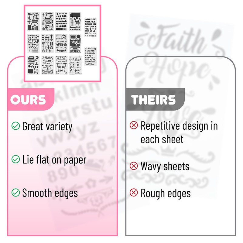 Mr. Pen- Bible Journaling Stencil Set, 4.2 x 7 Inch,