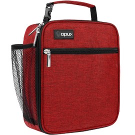 OPUX Fiambrera para Hombre, Bolsa de Almuerzo aislada para Mujer | Cubo Enfriador de Almuerzo Compacto Reutilizable | Se Adapta a 6 latas (Rojo)