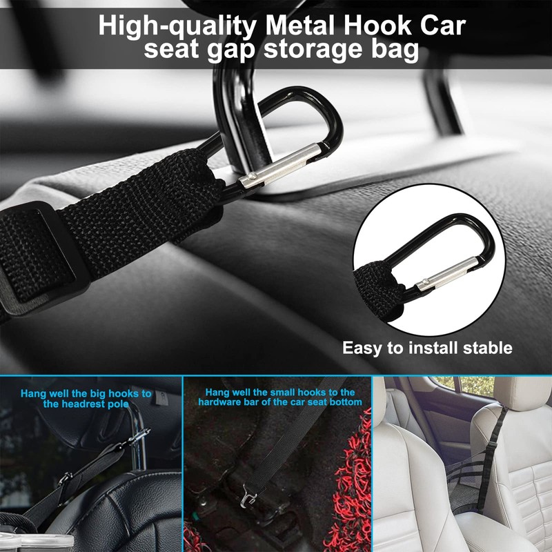 3 Layer Car Mesh Organizer Between Front Seat Backseat Mesh