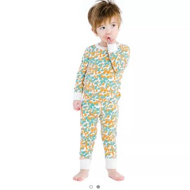Masala Kids Baby Girls Organic Pajamas Spotted Pool, Blue, 6-12M