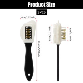 3 Pack 4-Sided Cleaning Shoe Brush, Suede Shoe Cleaning Brush, Brass Bristle Shoe Brush, Multifunctional Suede Brush, Brass Bristle, Cleans And Gives Perfect Nap