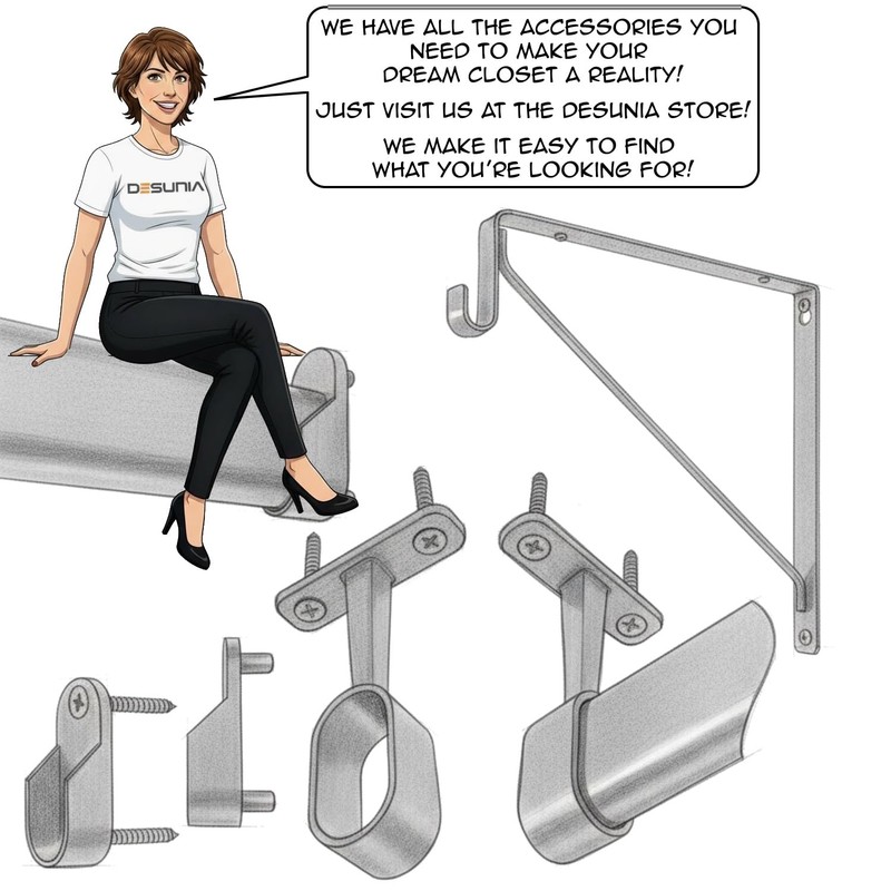 48" Oval Closet Rod Kit | Chrome | Rear Pin