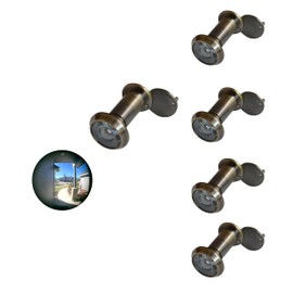 TOGU TG2814YG-AB Solid Brass UL Listed 220-degree Door Viewer with Heavy Duty Privacy Cover for 1-3/8" to 2-1/6" Doors, Antique Bronze Finish,5 Sets