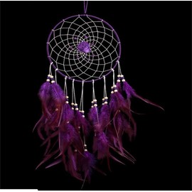 Large Purple Dream Catchers， Traditional Style Dreamcatcher Indian Circle Chimes Pendant Wall Hanging Home Decoration Decor Ornament Gift，Purple