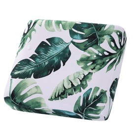 hyha Printed Couch Cushion Covers, Floral Magic Sofa Covers Washable for Cushion Couch, Stretch Pattern Sofa Slipcovers with Elastic Bottom for Indoor and Outdoor(Small, Monstera Deliciosa)