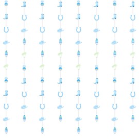 Funmemoir Coastal Cowgirl Bachelorette Decoration, 8pcs Coastal Cowgirl Hanging Garland Streamer Beach Hanging Banner for Western Cowgirl Last Toast on The Coast Bridal Shower Party Decoration