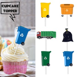 S-Cp-0019 Ice Cream Fruit Dessert Cupcake Topper Colorful Glitter Happy Birthday Sensory Pop Game Theme Decor Supplies Baby Shower Boys Girls Birthday Party Decorations