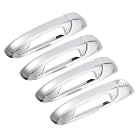 MACHSWON 4pcs Chrome Door Handles Exterior Side Door Handle Cover Tone Outer Door Handle Cover Decoration Silver Plated ABS Trim for Dodge for Ram 1500 2500 3500 2002-2008