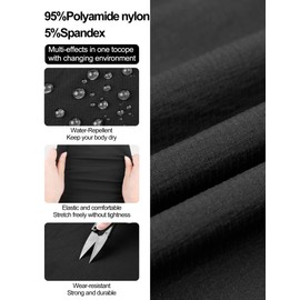 KUTOOK Women’s Cargo Hiking Pants Outdoor Quick Dry Water Resistant Lightweight Joggers Athletic Trousers Multiple Zipper Pockets Black X-Large