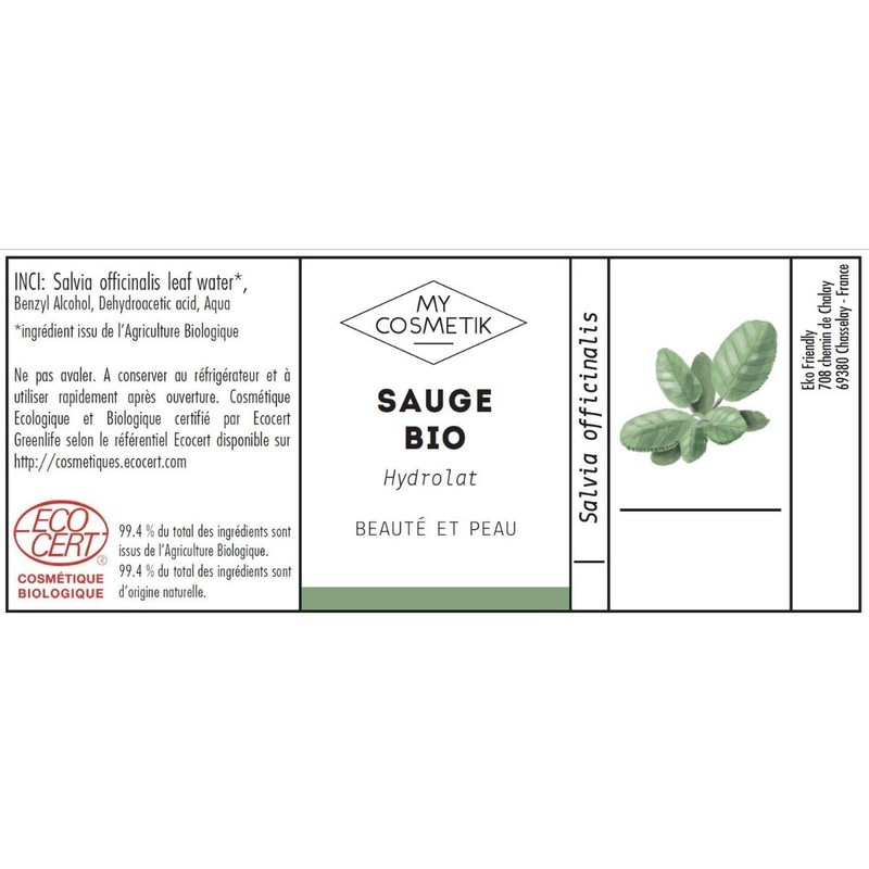 Hydrolat of Sage Organic Cosmetics MY COSMETIK 250 ml