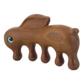 Baluue Green Sandalwood Rabbit Massage Comb Detangling Hair Combs Scalp Massage Brush