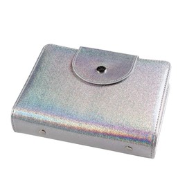 FingerAngel 20 Compartments Rainbow Nail Art Stamp Plate Stamp Stencil Organizer for Large Nail Art 9.5x14.5cm Laser Silver