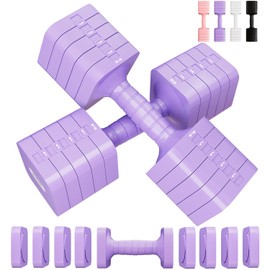 Adjustable Dumbbell Set for Women Men Weights Dumbbells Sets 20LB Hand Weights Pair Exercise Fitness dumbbell Adjust dumbbells set of 2 for Home Gym Workout Strength Training Equipments Purple