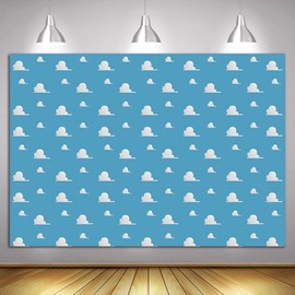 Art Studio It's a Boy Story Themed Birthday Party Photography Backdrops 5x3ft Blue Sky White Clouds Baby Shower Photo Background Kids Hero Photo Booth Studio Props Vinyl