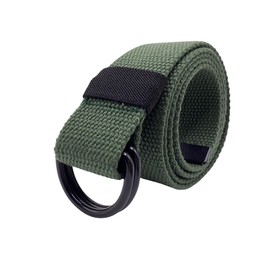Black D-Ring Web Belt Canvas Belt for Men Women Jeans Belts 1.5'' Wide OV-M
