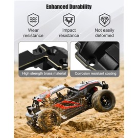 Brass Skid Plate Steering Knuckle Front Rear Outer Portal Housing Steering Link Diff Cover Fits for 1/18 RC Crawler Ascent 18, 7-in-1 Brass Set